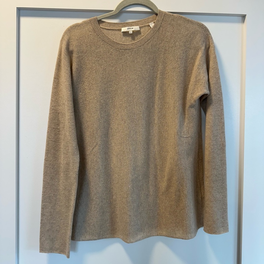 Vince Cashmere Crewneck Sweater - Light Tan Oatmeal